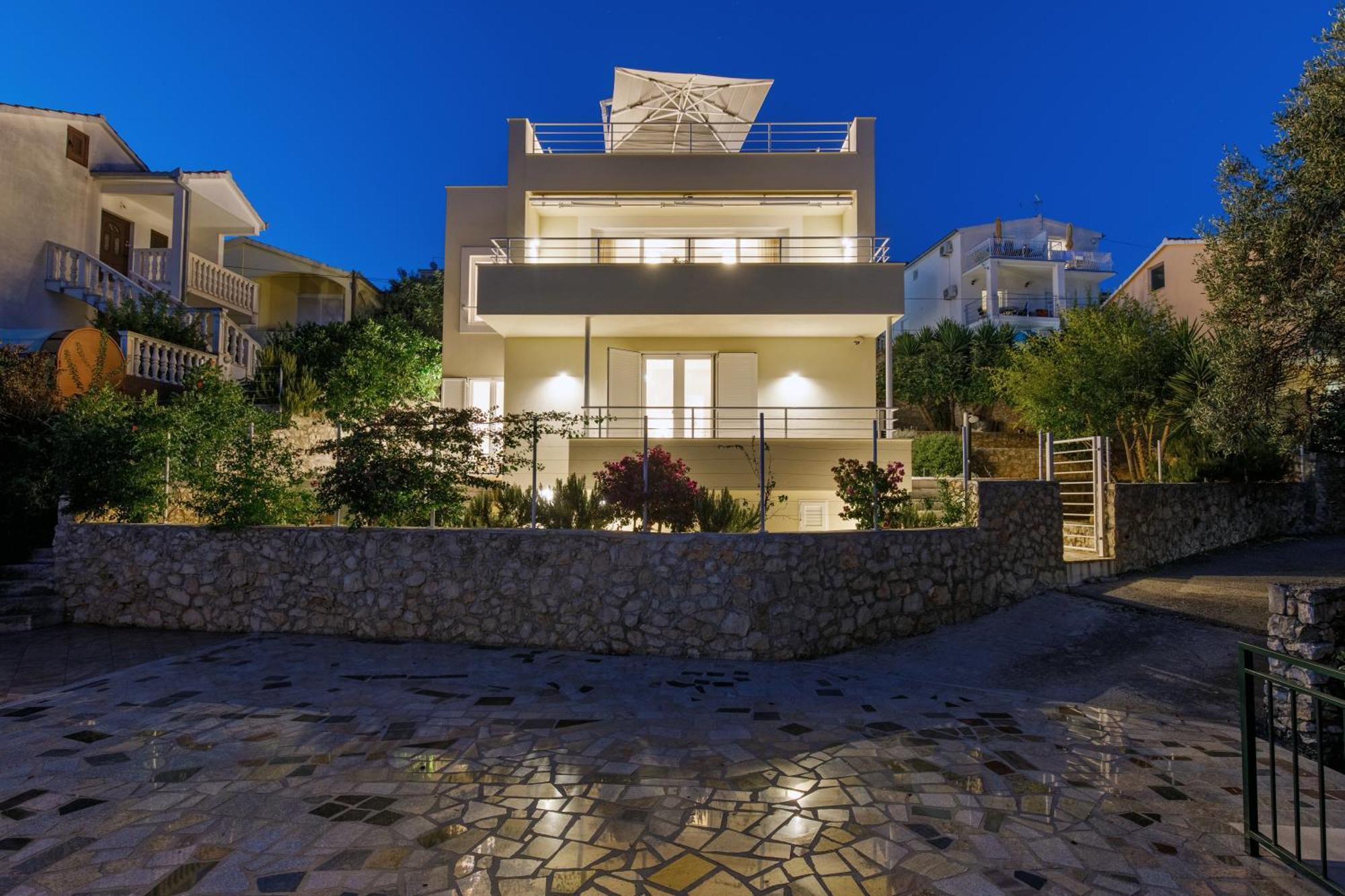 Villa Anadea With Hot Tub Overlooking Sea Trogir Exterior foto