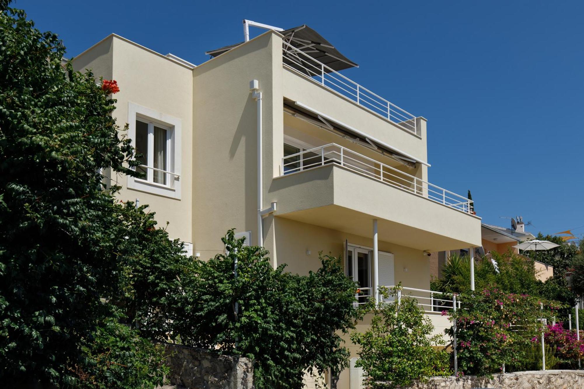 Villa Anadea With Hot Tub Overlooking Sea Trogir Exterior foto