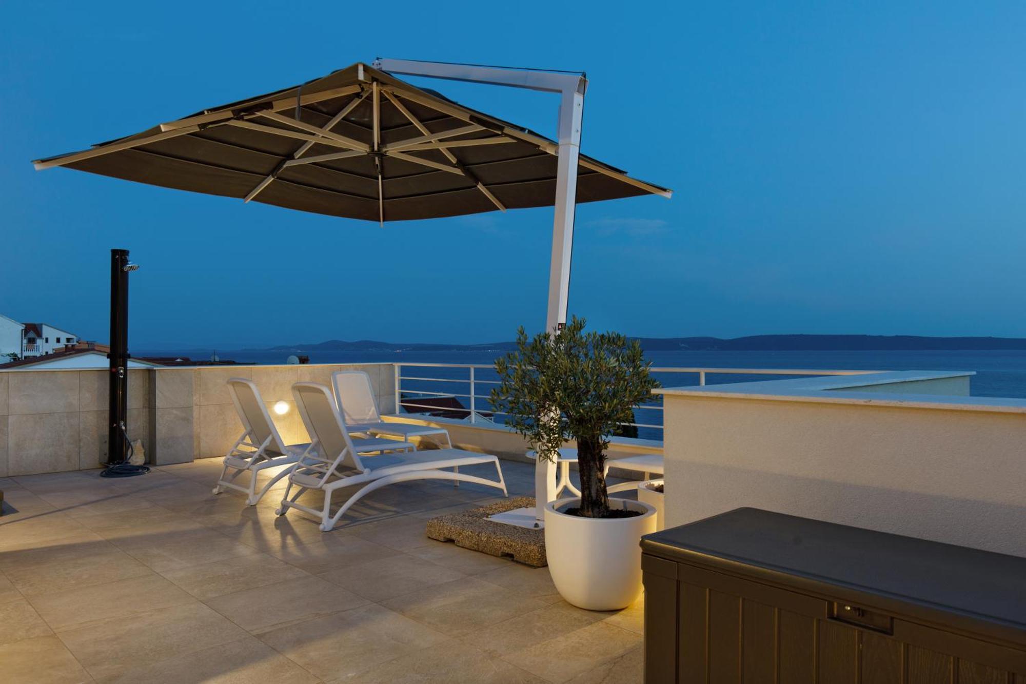 Villa Anadea With Hot Tub Overlooking Sea Trogir Exterior foto